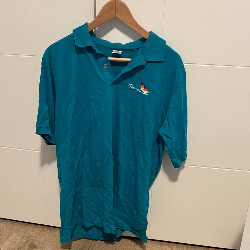 Crazy Shirts Hawaii Polo Shirt Premium Teal Male XL